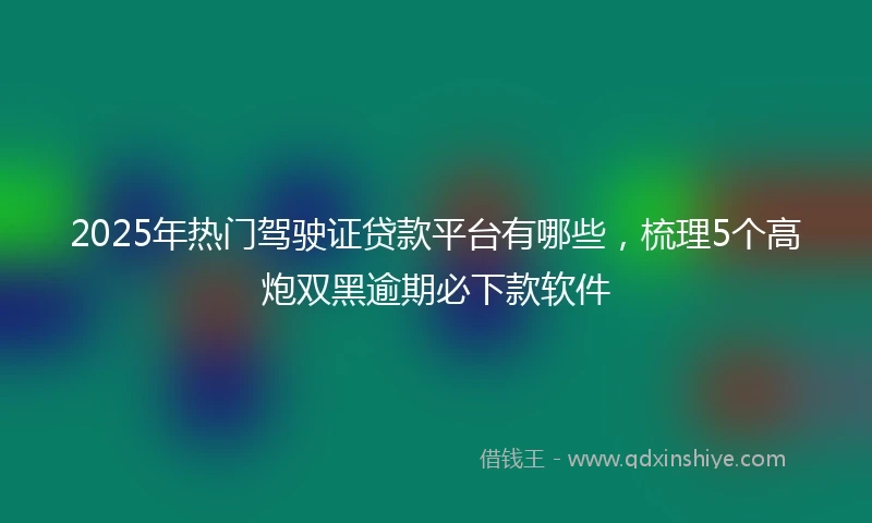 2025年热门驾驶证贷款平台有哪些，梳理5个高炮双黑逾期必下款软件