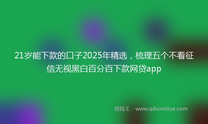 21岁能下款的口子2025年精选，梳理五个不看征信无视黑白百分百下款网贷app