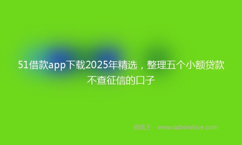 51借款app下载2025年精选，整理五个小额贷款不查征信的口子