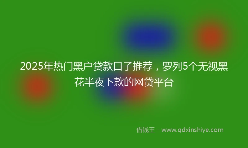 2025年热门黑户贷款口子推荐，罗列5个无视黑花半夜下款的网贷平台
