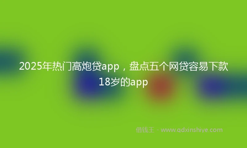 2025年热门高炮贷app，盘点五个网贷容易下款18岁的app