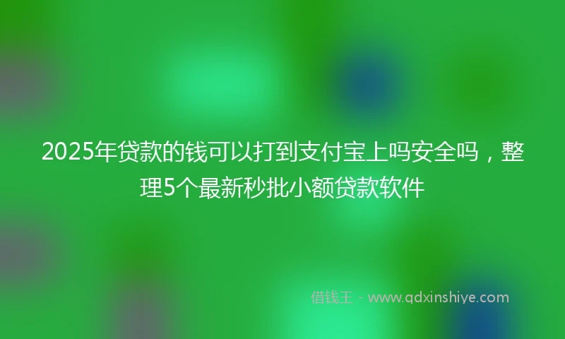 2025年贷款的钱可以打到支付宝上吗安全吗，整理5个最新秒批小额贷款软件