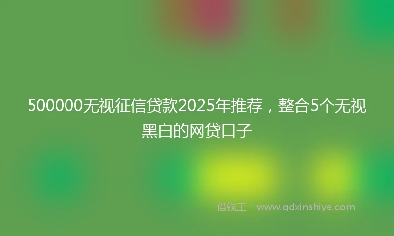 500000无视征信贷款2025年推荐，整合5个无视黑白的网贷口子