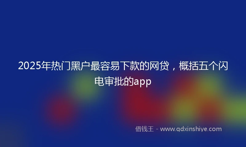 2025年热门黑户最容易下款的网贷，概括五个闪电审批的app