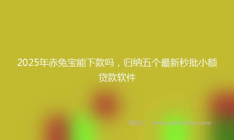 2025年赤兔宝能下款吗，归纳五个最新秒批小额贷款软件