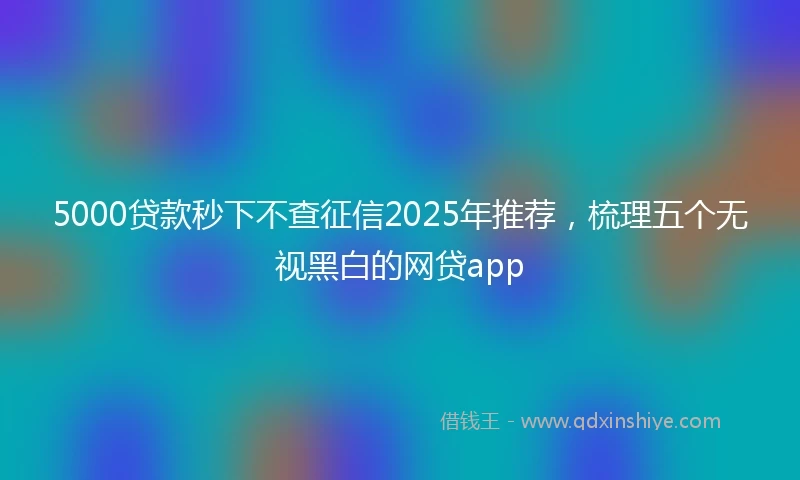 5000贷款秒下不查征信2025年推荐，梳理五个无视黑白的网贷app