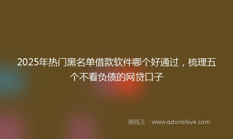 2025年热门黑名单借款软件哪个好通过，梳理五个不看负债的网贷口子