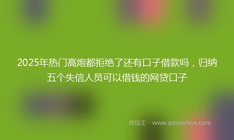 2025年热门高炮都拒绝了还有口子借款吗，归纳五个失信人员可以借钱的网贷口子