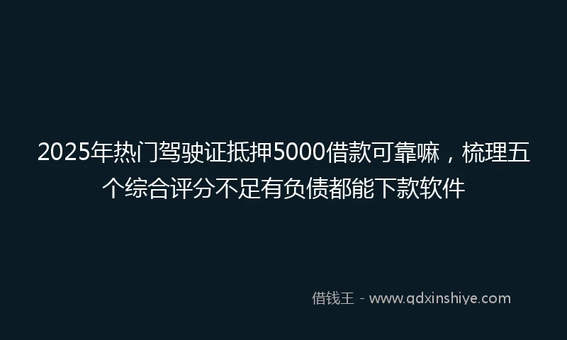 2025年热门驾驶证抵押5000借款可靠嘛，梳理五个综合评分不足有负债都能下款软件