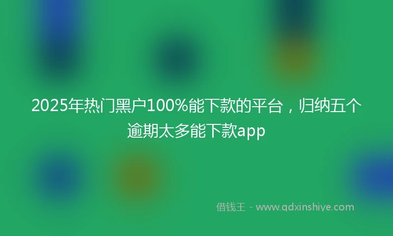 2025年热门黑户100%能下款的平台，归纳五个逾期太多能下款app