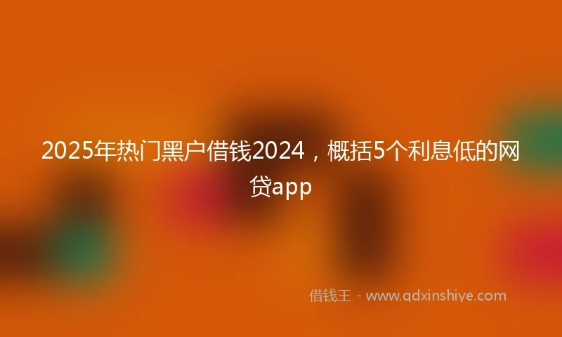 2025年热门黑户借钱2024，概括5个利息低的网贷app