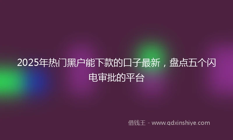 2025年热门黑户能下款的口子最新，盘点五个闪电审批的平台