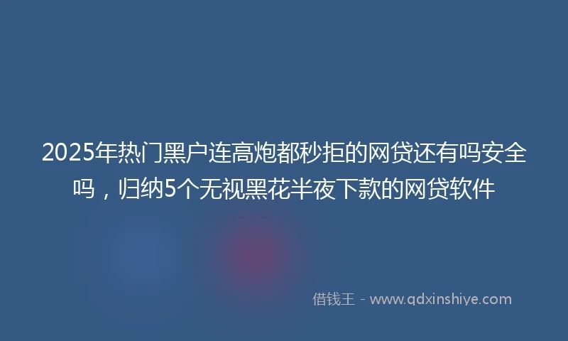 2025年热门黑户连高炮都秒拒的网贷还有吗安全吗，归纳5个无视黑花半夜下款的网贷软件