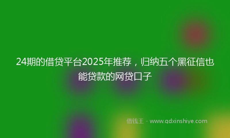 24期的借贷平台2025年推荐，归纳五个黑征信也能贷款的网贷口子