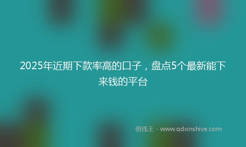 2025年近期下款率高的口子，盘点5个最新能下来钱的平台