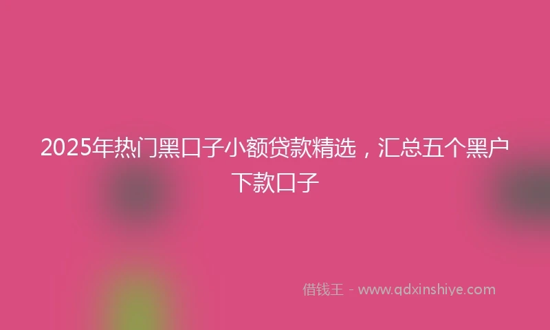 2025年热门黑口子小额贷款精选，汇总五个黑户下款口子