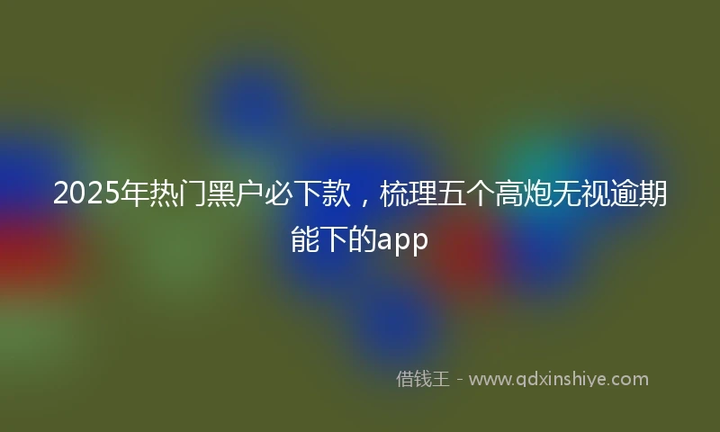 2025年热门黑户必下款，梳理五个高炮无视逾期能下的app