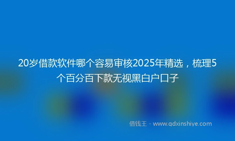 20岁借款软件哪个容易审核2025年精选，梳理5个百分百下款无视黑白户口子