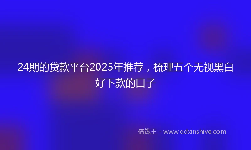 24期的贷款平台2025年推荐，梳理五个无视黑白好下款的口子