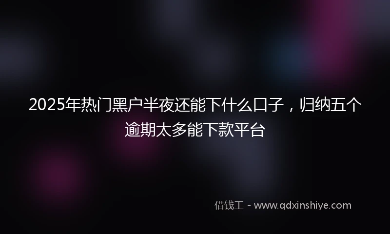 2025年热门黑户半夜还能下什么口子，归纳五个逾期太多能下款平台
