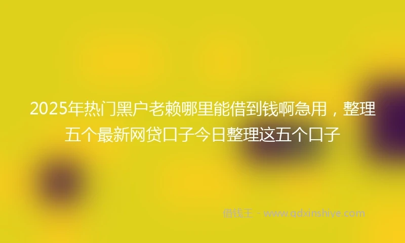 2025年热门黑户老赖哪里能借到钱啊急用，整理五个最新网贷口子今日整理这五个口子