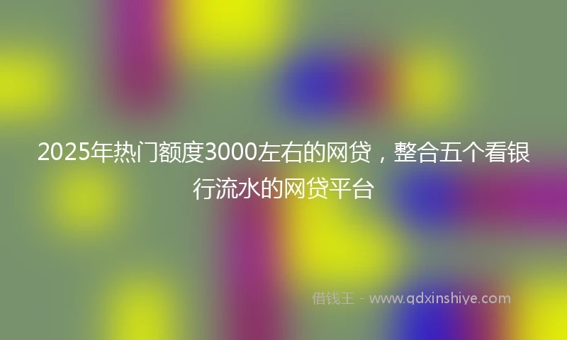 2025年热门额度3000左右的网贷，整合五个看银行流水的网贷平台