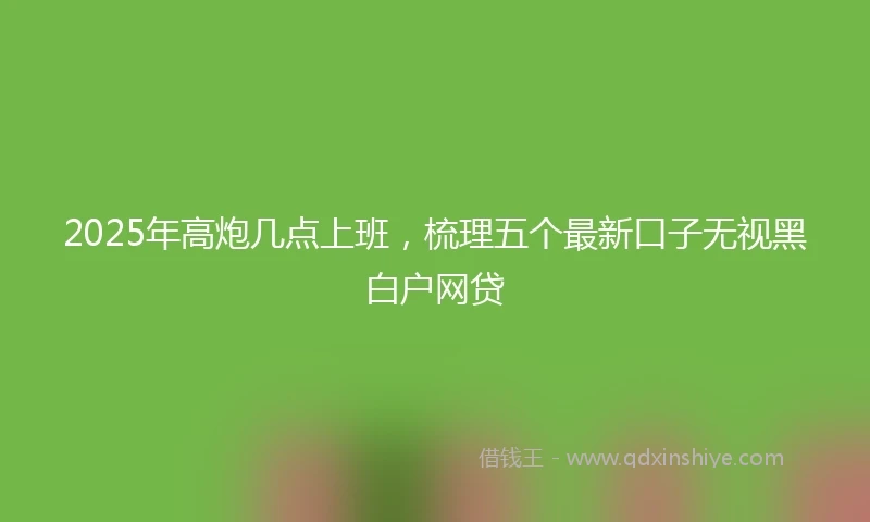 2025年高炮几点上班，梳理五个最新口子无视黑白户网贷