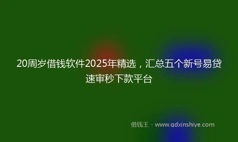 20周岁借钱软件2025年精选，汇总五个新号易贷速审秒下款平台