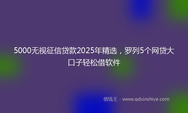 5000无视征信贷款2025年精选，罗列5个网贷大口子轻松借软件