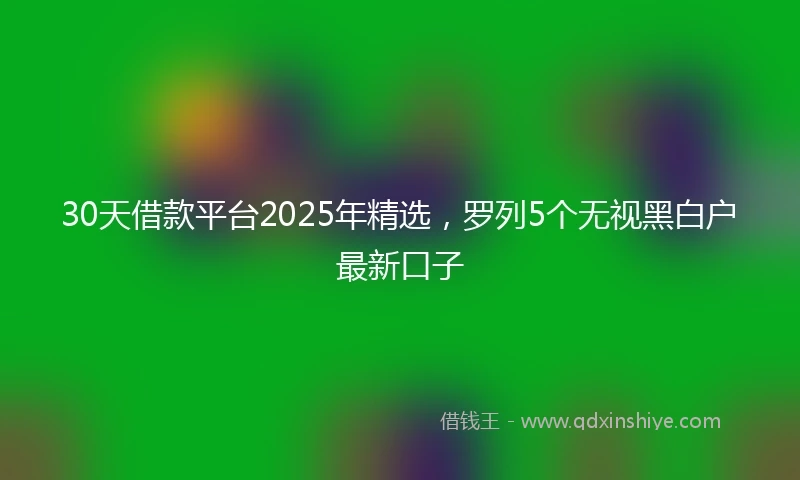 30天借款平台2025年精选，罗列5个无视黑白户最新口子