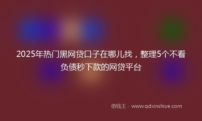 2025年热门黑网贷口子在哪儿找，整理5个不看负债秒下款的网贷平台