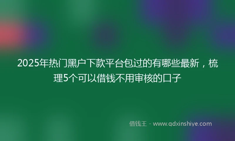 2025年热门黑户下款平台包过的有哪些最新，梳理5个可以借钱不用审核的口子