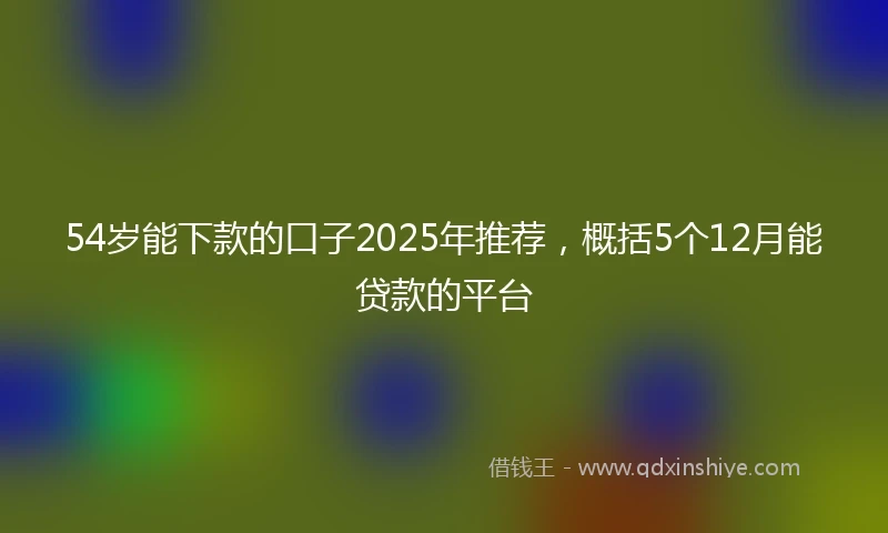 54岁能下款的口子2025年推荐，概括5个12月能贷款的平台