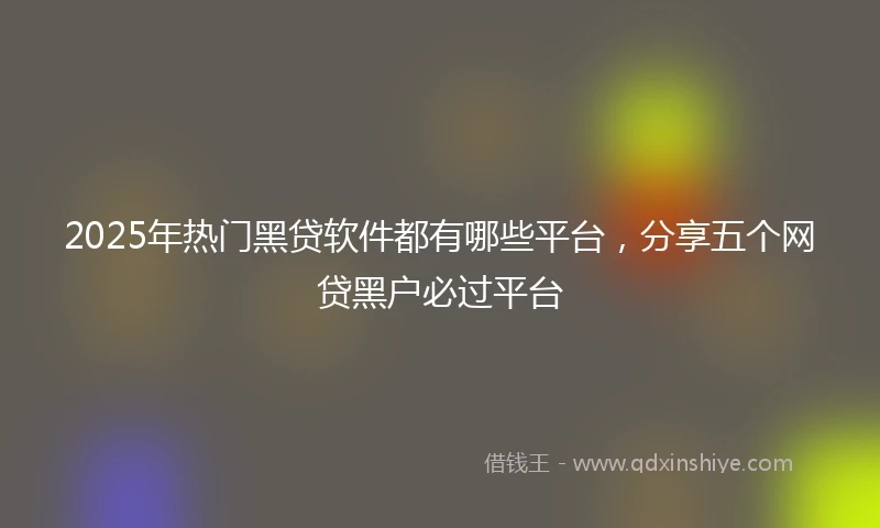 2025年热门黑贷软件都有哪些平台，分享五个网贷黑户必过平台