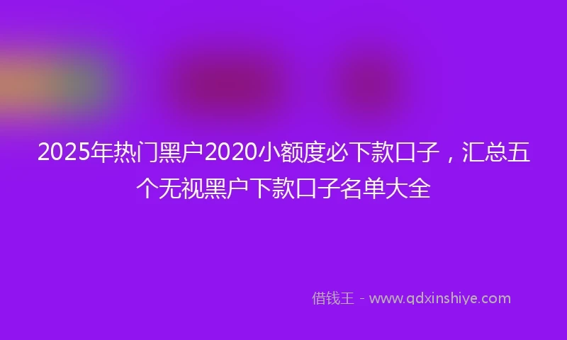 2025年热门黑户2020小额度必下款口子，汇总五个无视黑户下款口子名单大全