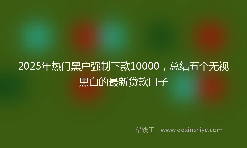 2025年热门黑户强制下款10000，总结五个无视黑白的最新贷款口子