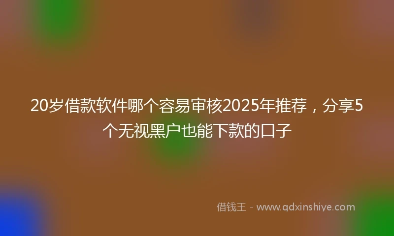 20岁借款软件哪个容易审核2025年推荐，分享5个无视黑户也能下款的口子