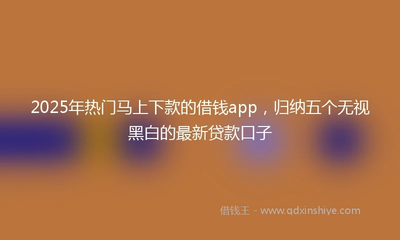 2025年热门马上下款的借钱app，归纳五个无视黑白的最新贷款口子