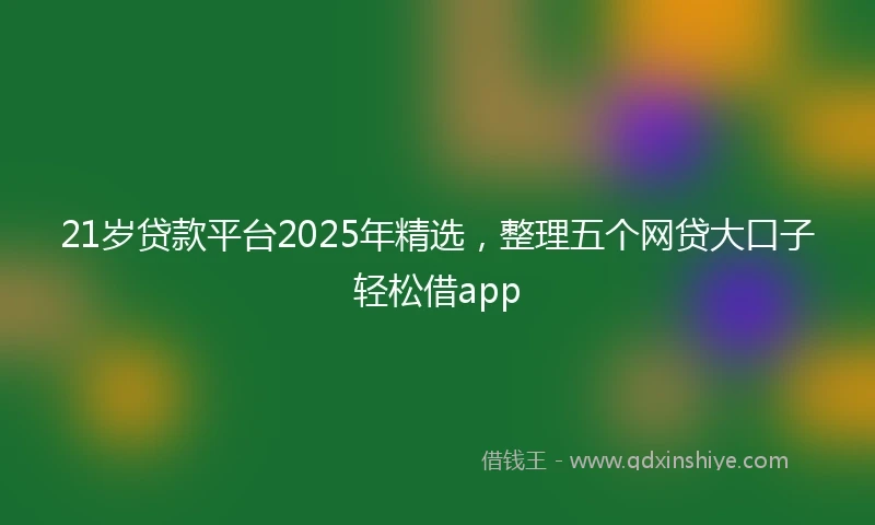 21岁贷款平台2025年精选，整理五个网贷大口子轻松借app