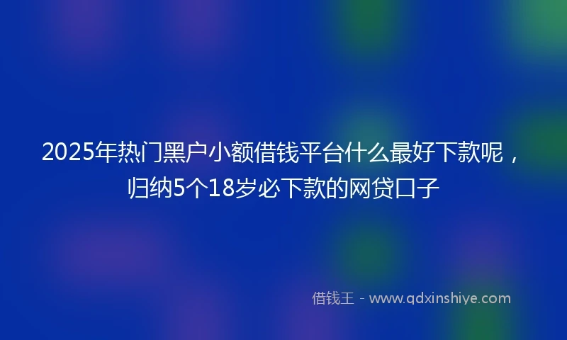 2025年热门黑户小额借钱平台什么最好下款呢，归纳5个18岁必下款的网贷口子