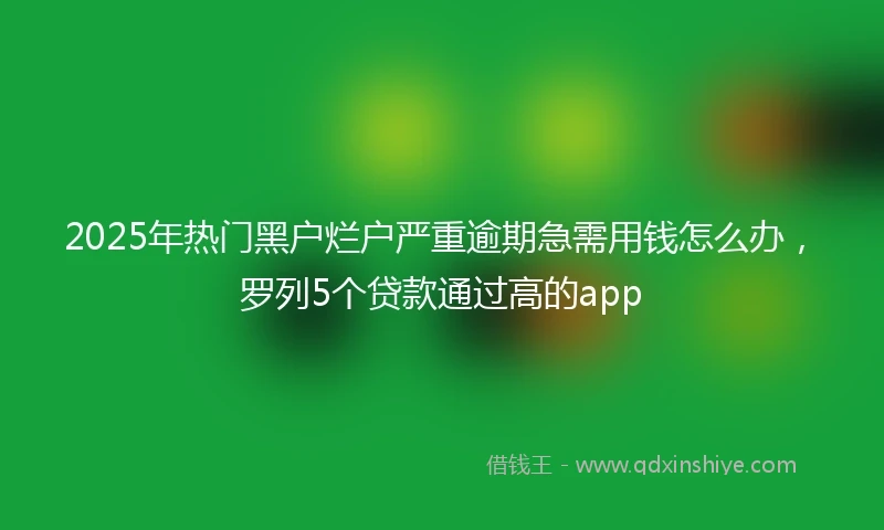2025年热门黑户烂户严重逾期急需用钱怎么办，罗列5个贷款通过高的app