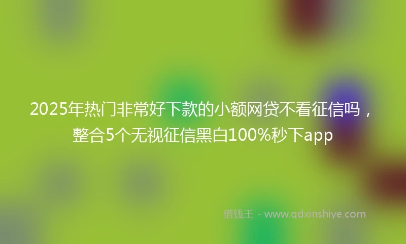 2025年热门非常好下款的小额网贷不看征信吗，整合5个无视征信黑白100%秒下app