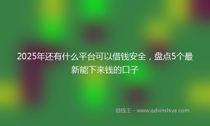 2025年还有什么平台可以借钱安全，盘点5个最新能下来钱的口子