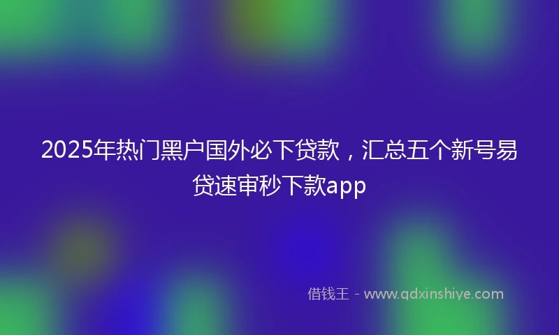 2025年热门黑户国外必下贷款，汇总五个新号易贷速审秒下款app