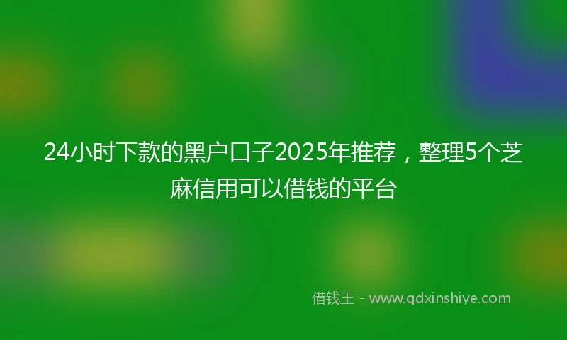 24小时下款的黑户口子2025年推荐，整理5个芝麻信用可以借钱的平台
