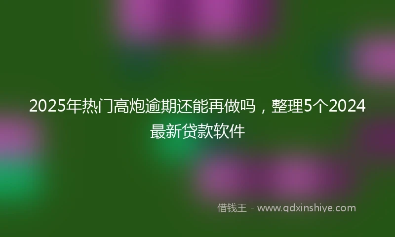 2025年热门高炮逾期还能再做吗，整理5个2024最新贷款软件