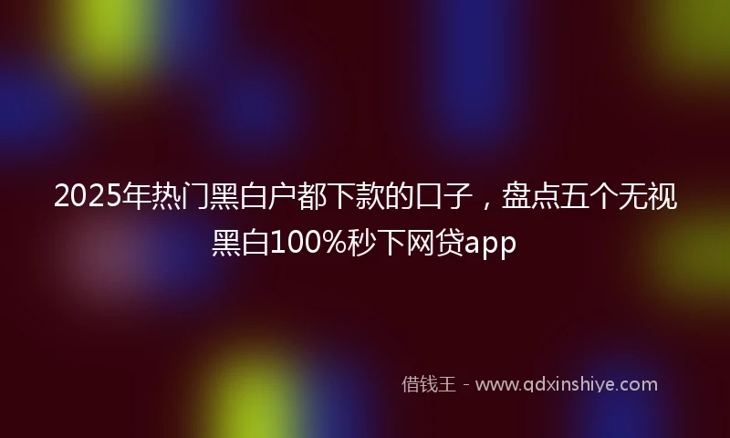 2025年热门黑白户都下款的口子，盘点五个无视黑白100%秒下网贷app