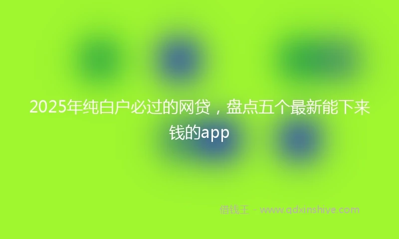 2025年纯白户必过的网贷，盘点五个最新能下来钱的app