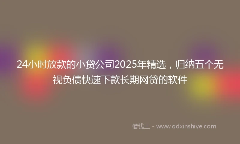 24小时放款的小贷公司2025年精选，归纳五个无视负债快速下款长期网贷的软件
