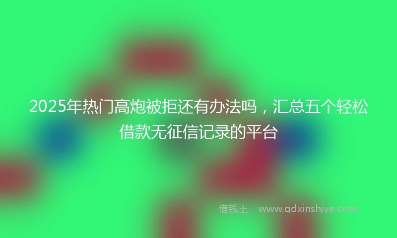 2025年热门高炮被拒还有办法吗，汇总五个轻松借款无征信记录的平台